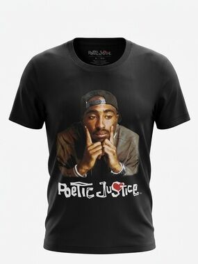 Tupac Shakur Poetic Justice Movie Graphic T-Shirt - Black